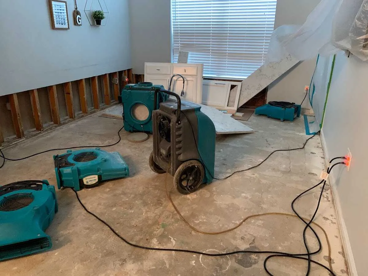 Dehumidifier in flood-cut room for Water Extraction & Removal in Lorain